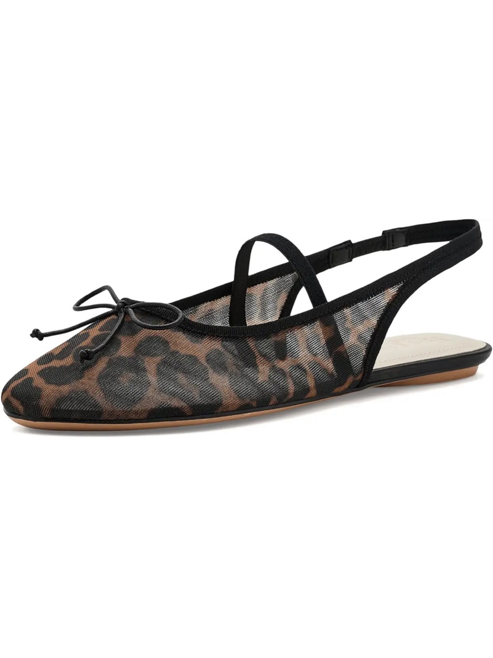 Franco Sarto Leopard Print Slingback Ballet Flats